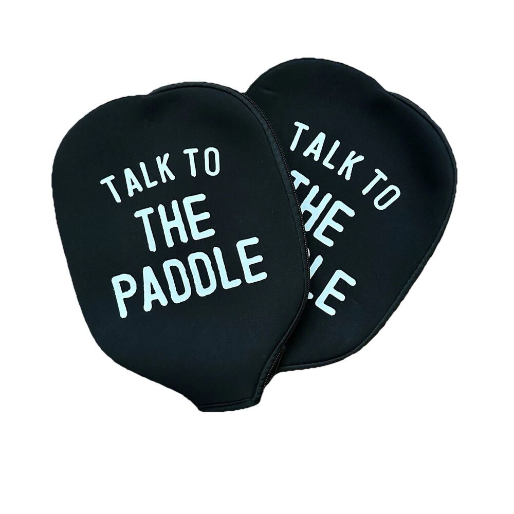 Pickleball Paddle Covers X 2 with Zipper Neoprene Talk to the Paddle